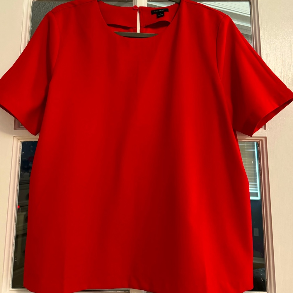Ann Taylor Medium Cherry Red Top - image 2
